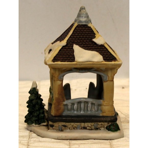 Ceramic Gazebo Piece for your Christmas Village Under the Tree Holiday Decor - Picture 3 of 6